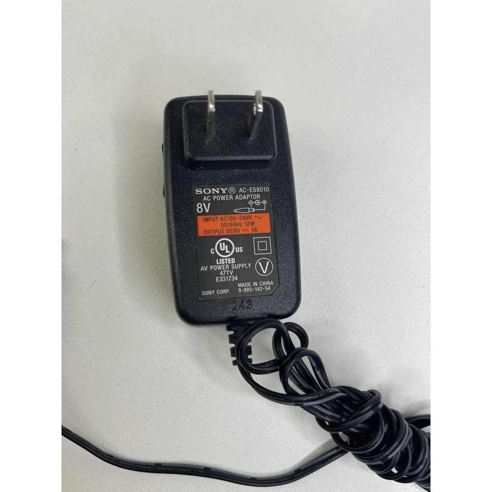 Sony AC-ES8010 Power Adapter  ICF-C05iP Apple Ipod Dock/Clock Radio Alarm 8V 1A‎
